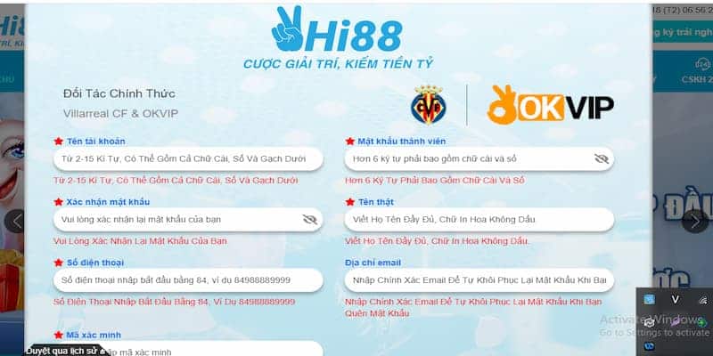 Hướng dẫn đăng ký tài khoản tại Hi88 siêu dễ cho newbie